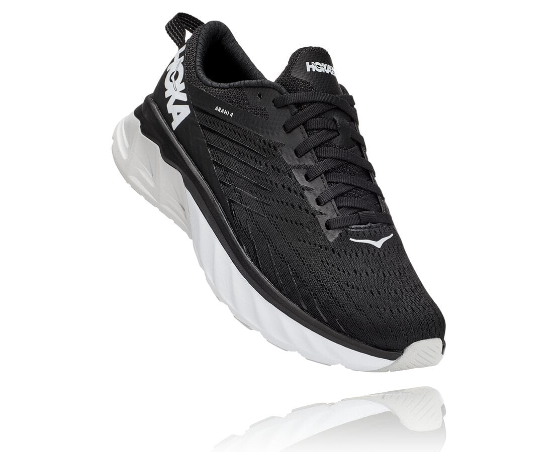 Hoka One One Arahi 4 Damen Wanderschuhe Schwarz / Weiß | (DE-9175CWQYL)